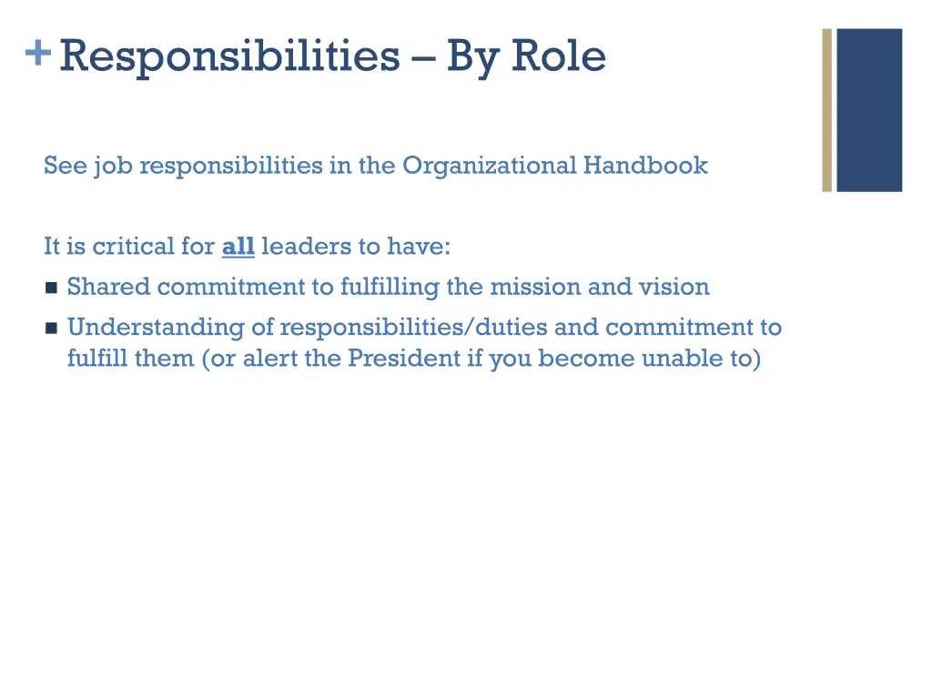 responsibilities by role