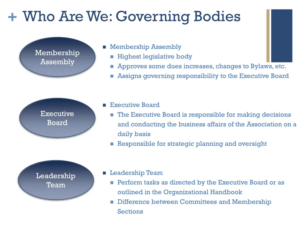 who are we governing bodies