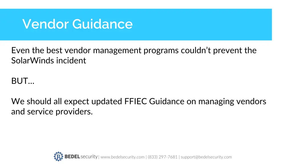 vendor guidance
