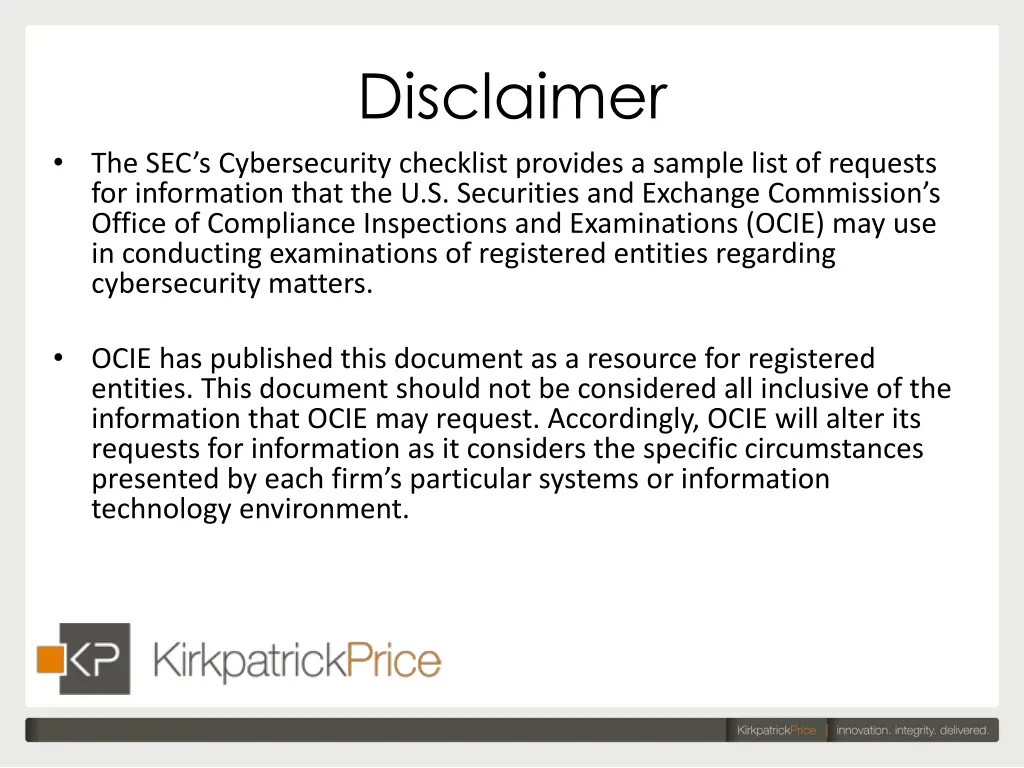 disclaimer