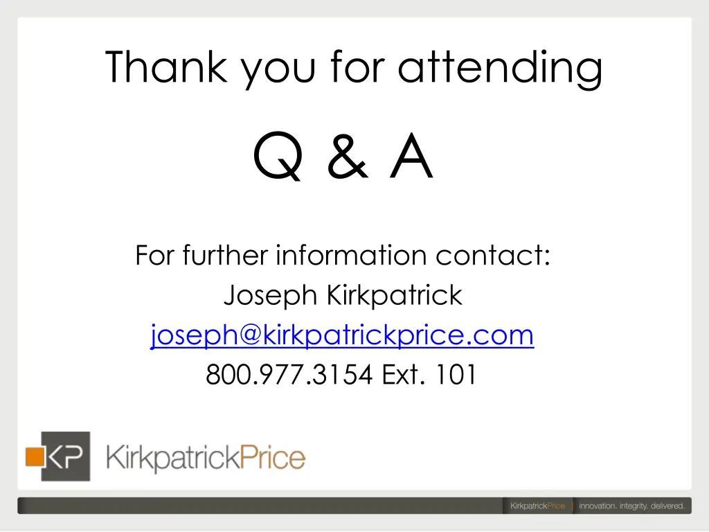thank you for attending q a