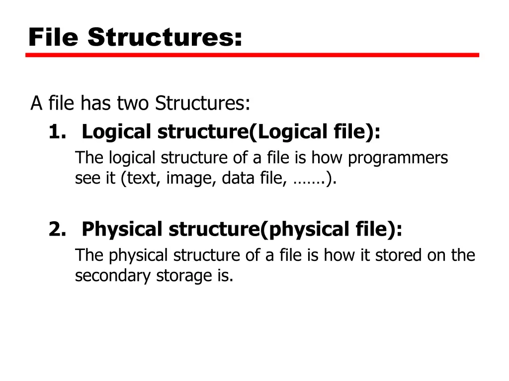 file structures