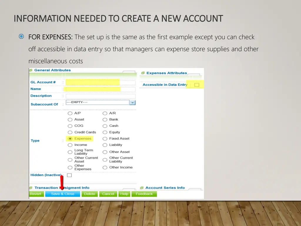 information needed to create a new account 1