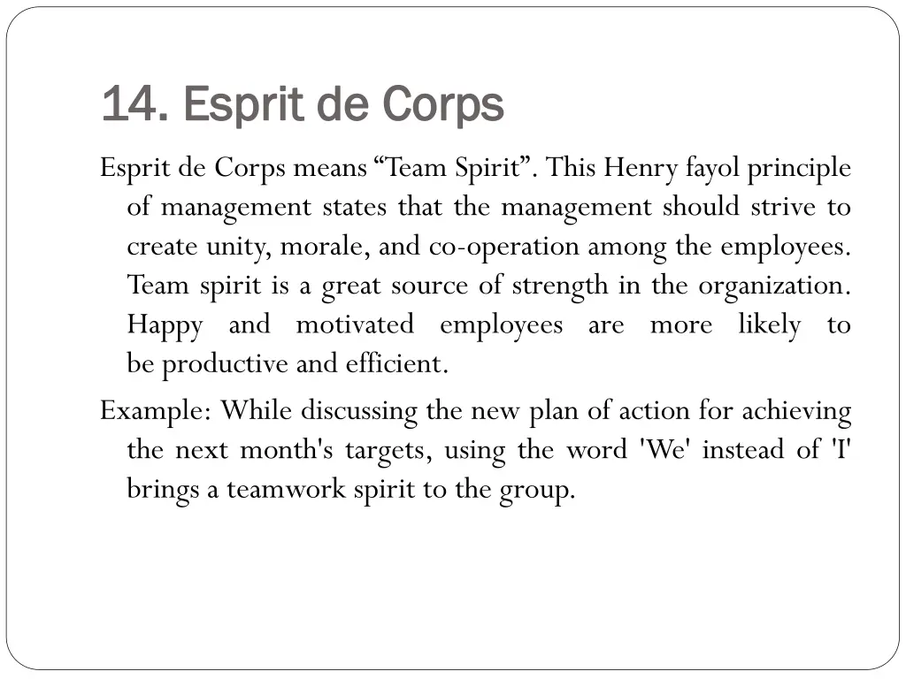 14 esprit de corps 14 esprit de corps