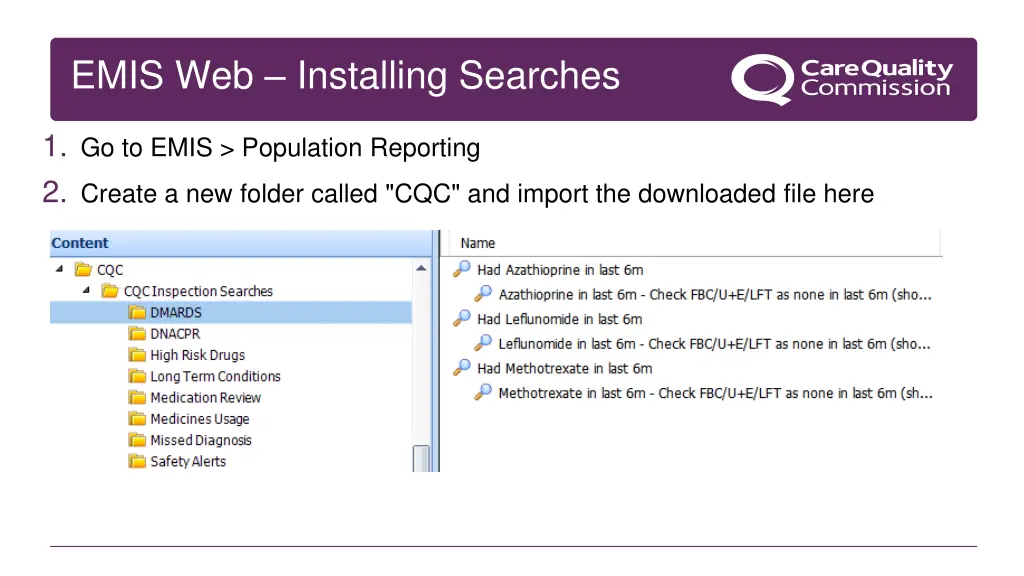 emis web installing searches
