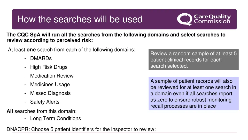 how the searches will be used