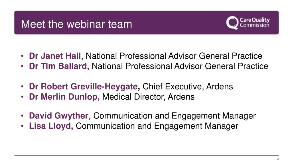 meet the webinar team