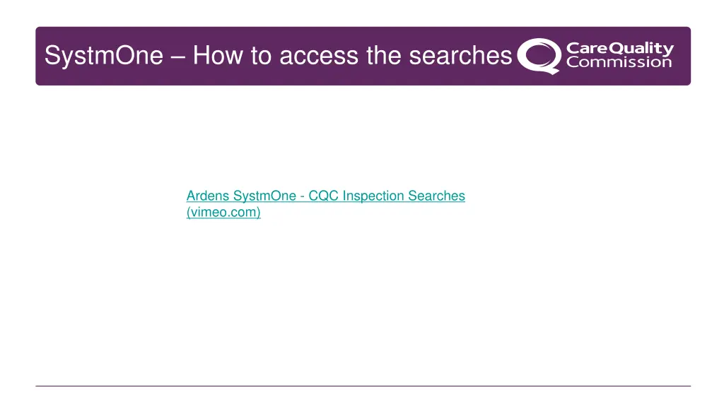 systmone how to access the searches
