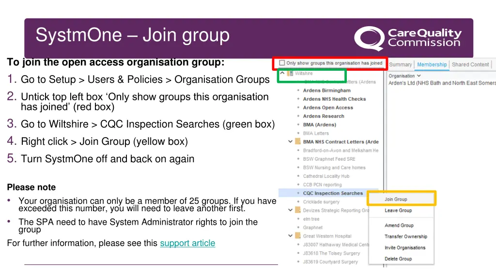 systmone join group