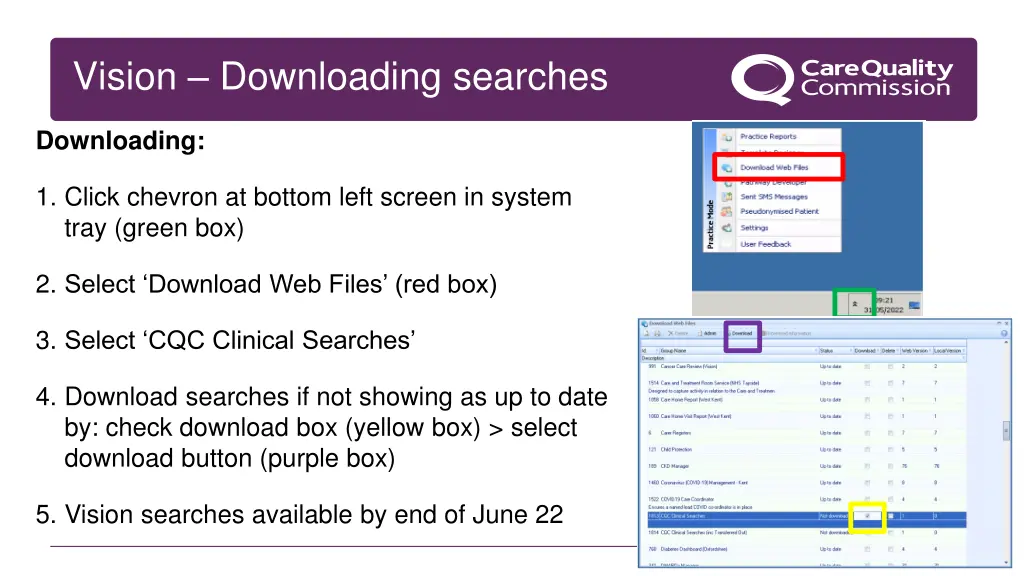 vision downloading searches