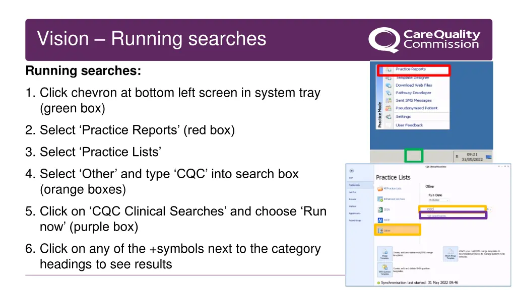 vision running searches