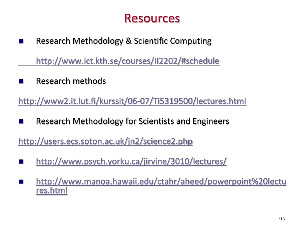 resources