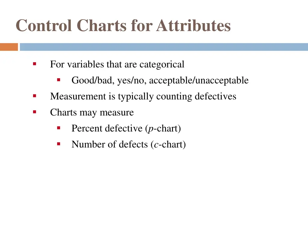 control charts for attributes