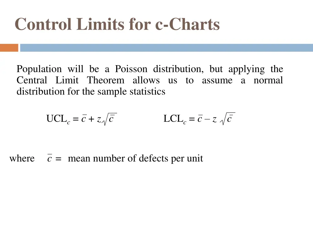 control limits for c charts