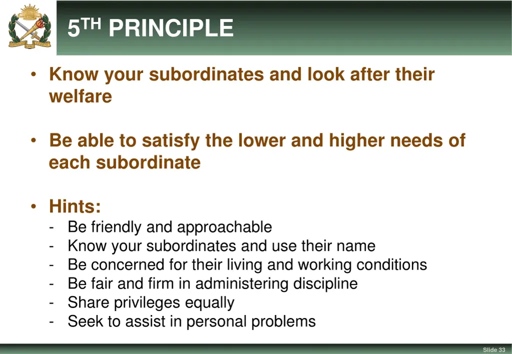 5 th principle