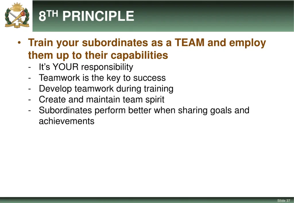 8 th principle