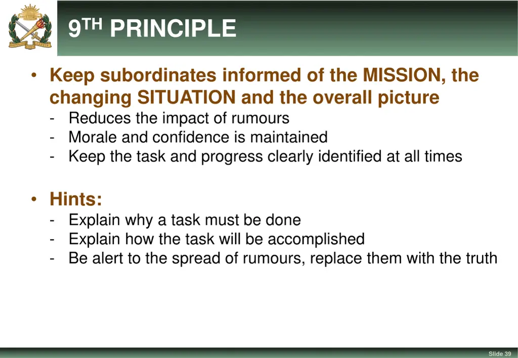 9 th principle