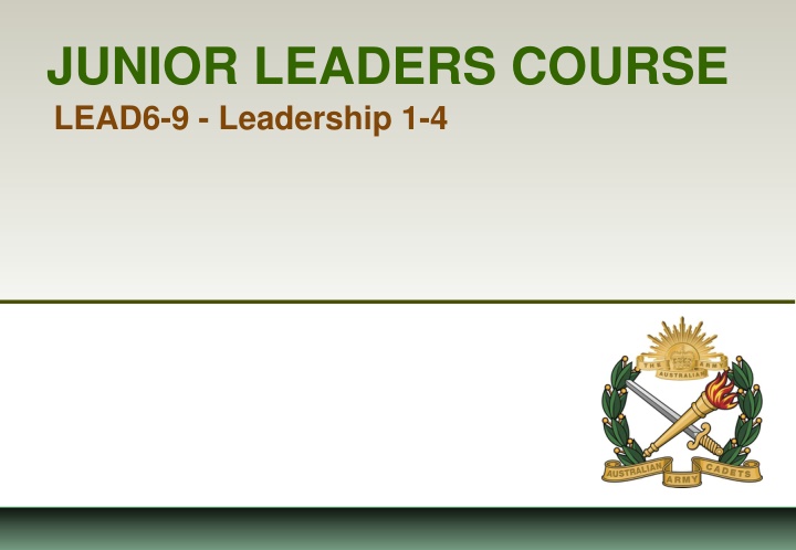 junior leaders course lead6 9 leadership 1 4