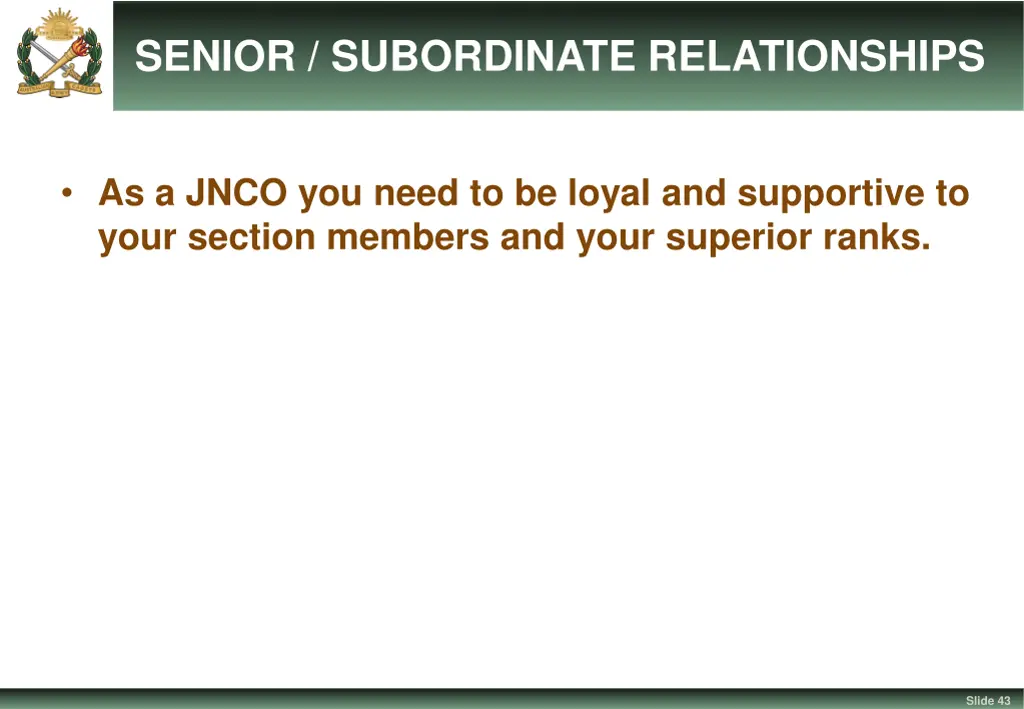 senior subordinate relationships