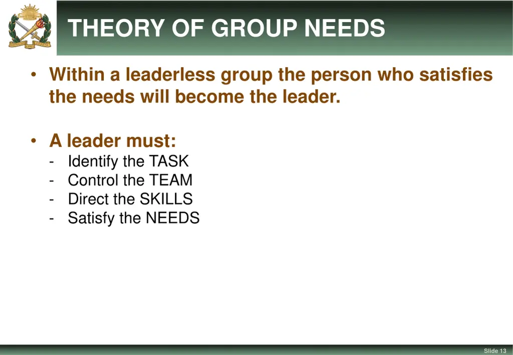 theory of group needs 1