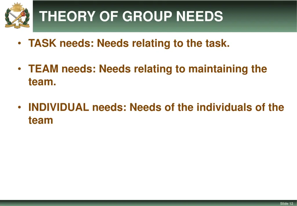 theory of group needs