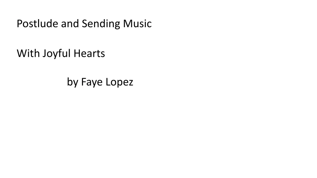 postlude and sending music