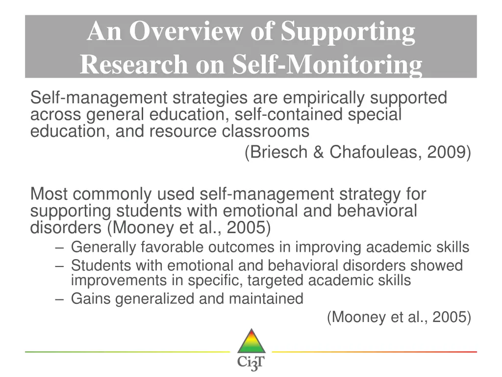 an overview of supporting research on self