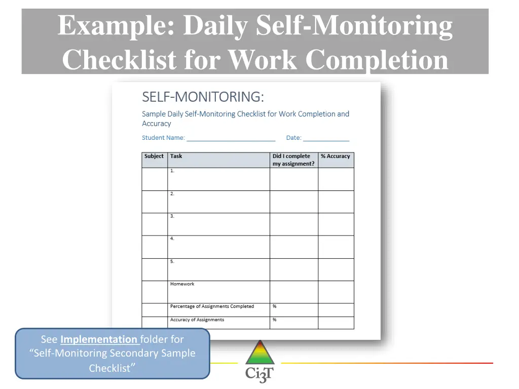 example daily self monitoring checklist for work 1