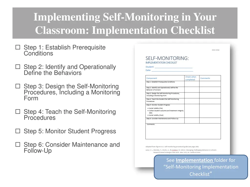 implementing self monitoring in your classroom