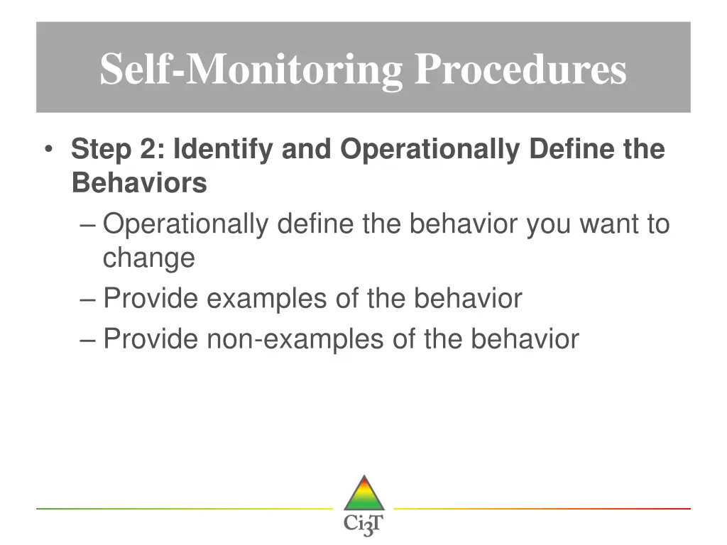 self monitoring procedures 1