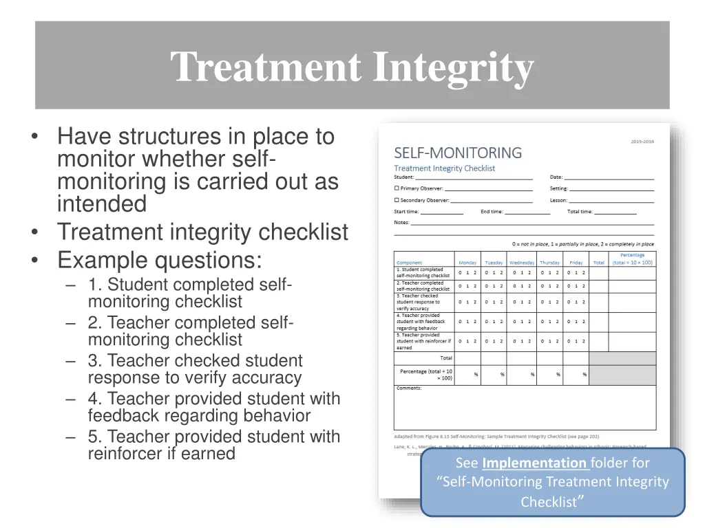 treatment integrity