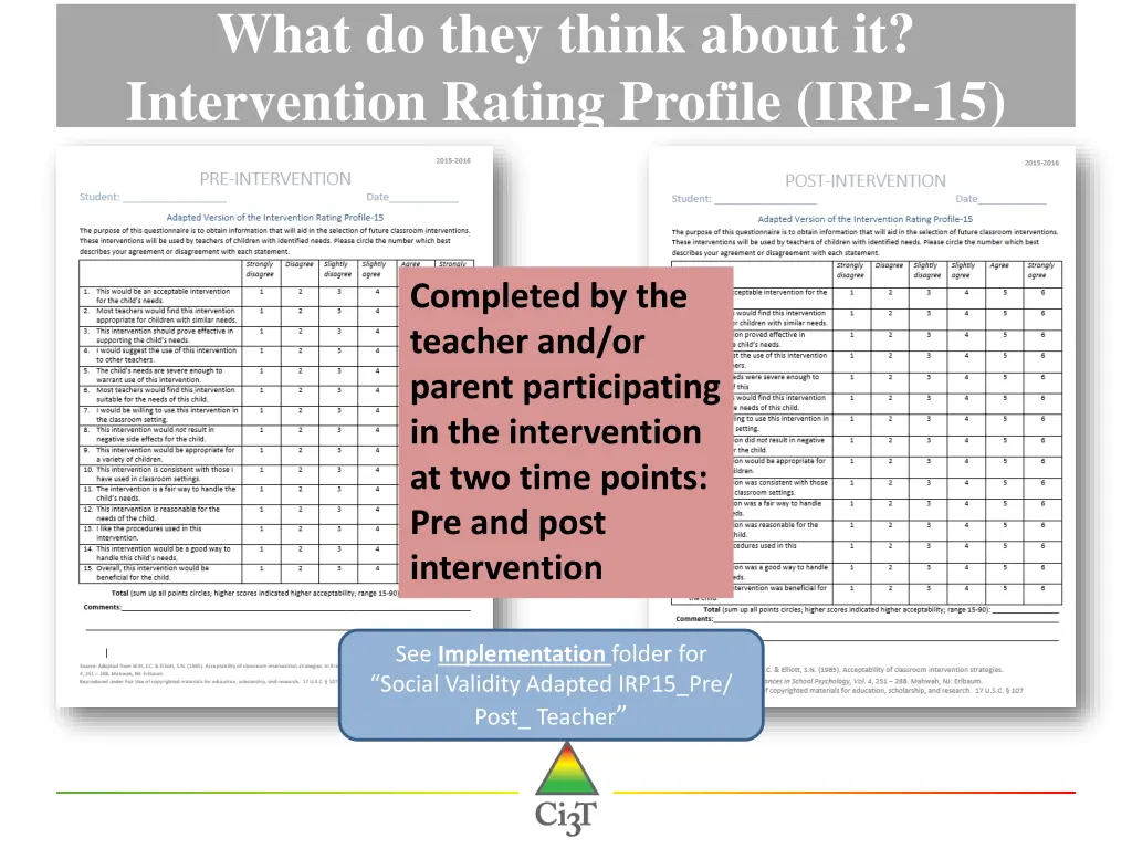 what do they think about it intervention rating