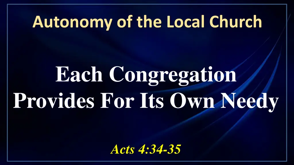 autonomy of the local church 3
