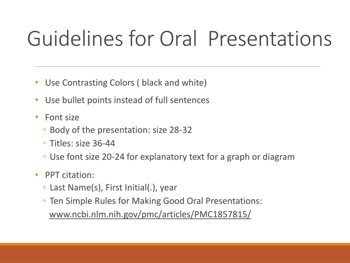 guidelines for oral presentations