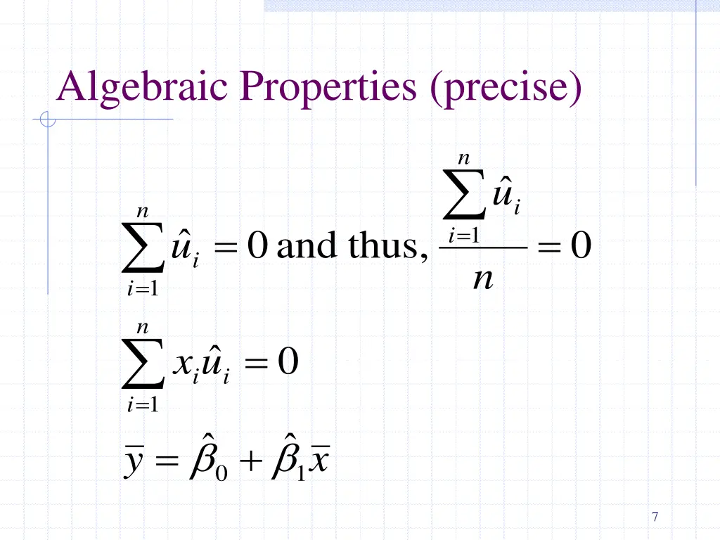 algebraic properties precise