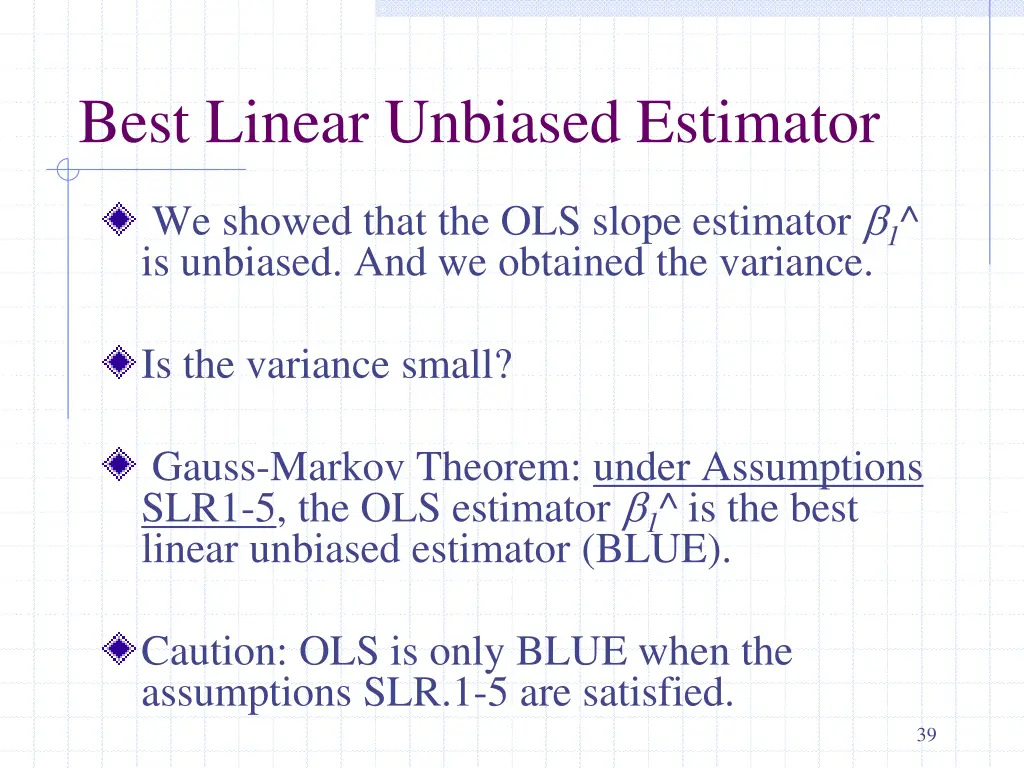 best linear unbiased estimator