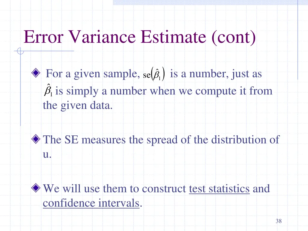 error variance estimate cont 1
