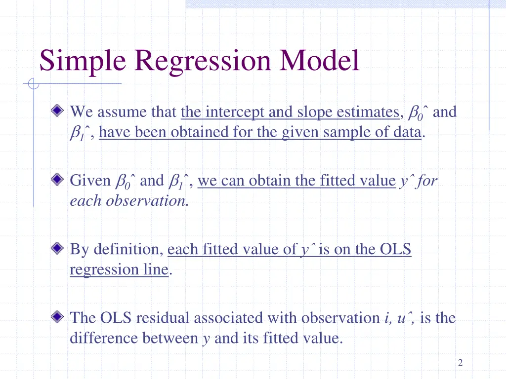 simple regression model