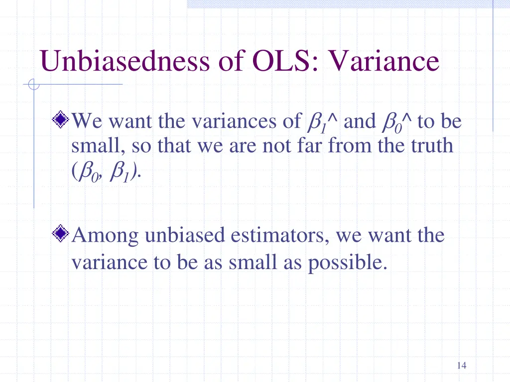 unbiasedness of ols variance