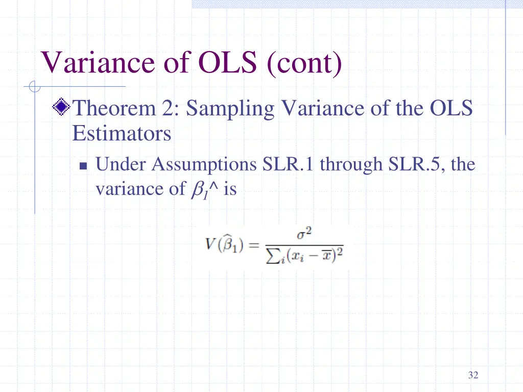 variance of ols cont 1