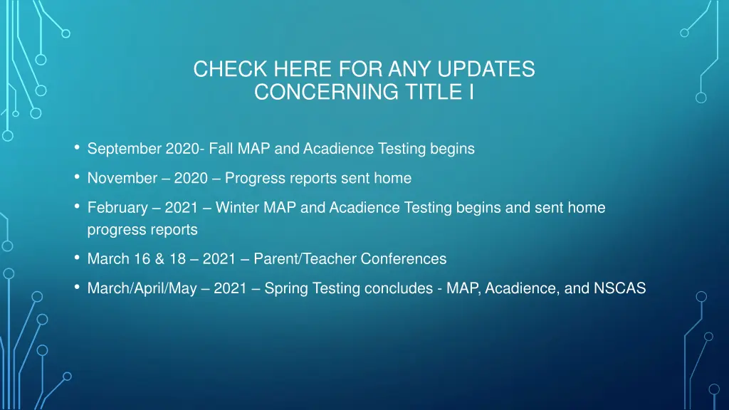 check here for any updates concerning title i