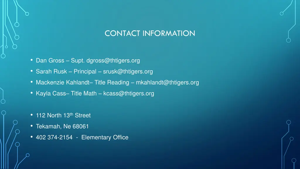 contact information