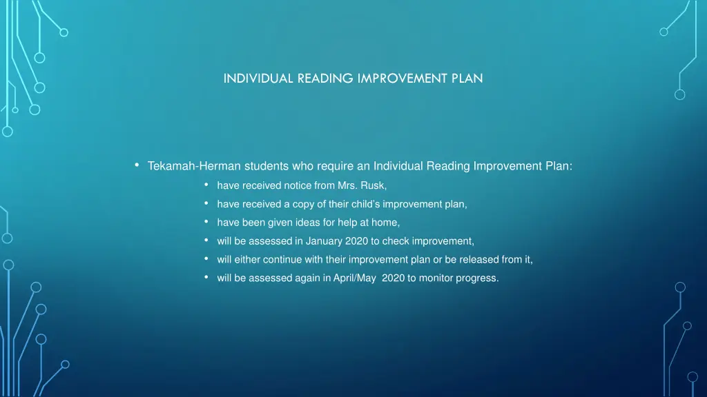 individual reading improvement plan