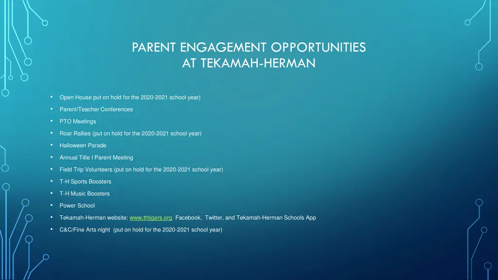 parent engagement opportunities at tekamah herman