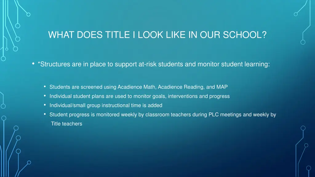 what does title i look like in our school