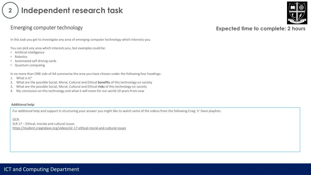 independent research task