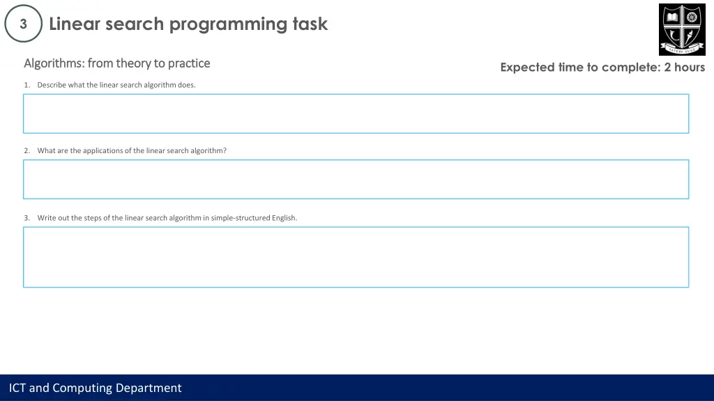 linear search programming task 1