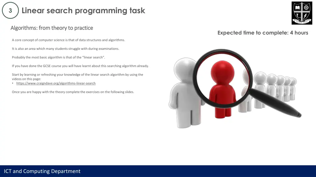 linear search programming task