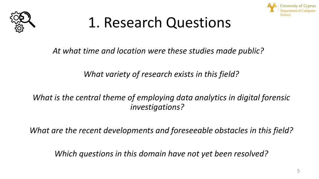 1 research questions