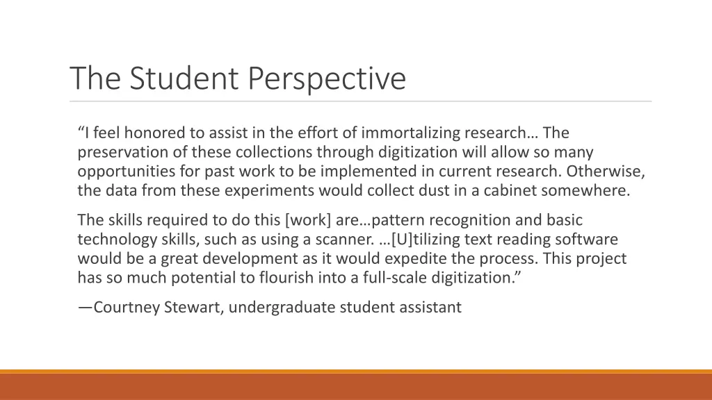 the student perspective